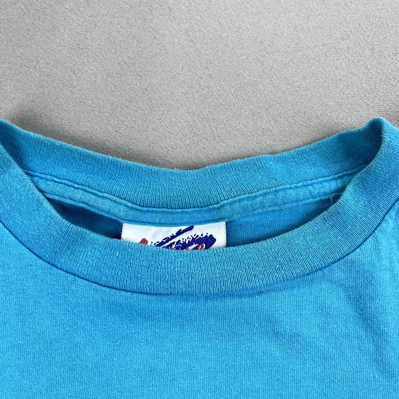 Vintage Sail Boat T-Shirt Mens Large Blue Ocean Art Nautical Chicago USA 90s - Picture 8 of 16